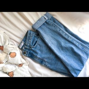 American Apparel High Waisted Denim Mom Jeans